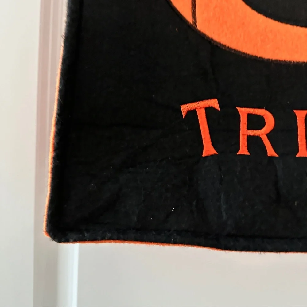 NWT Halloween Pumpkin Felt Trick-or-Treat Bag Black & Orange Jack O’Lantern Fall